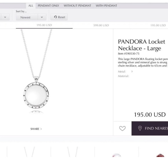❤️Pandora Locket ❤️ Necklace Large charm petite - Picture 4 of 6